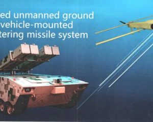 Tracked unmanned ground vehicle-mounted loitering munition system